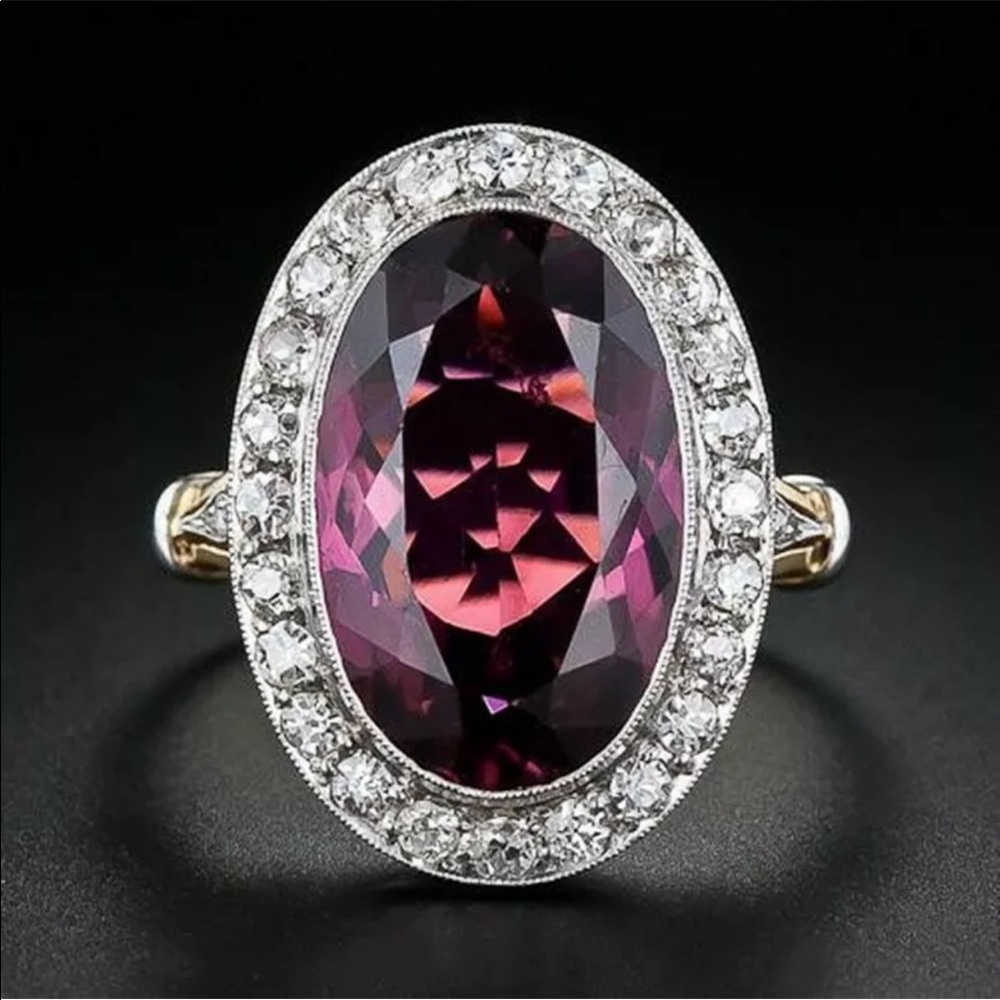 New 18k Gold  Oval Cut Ruby Women Wedding Ring